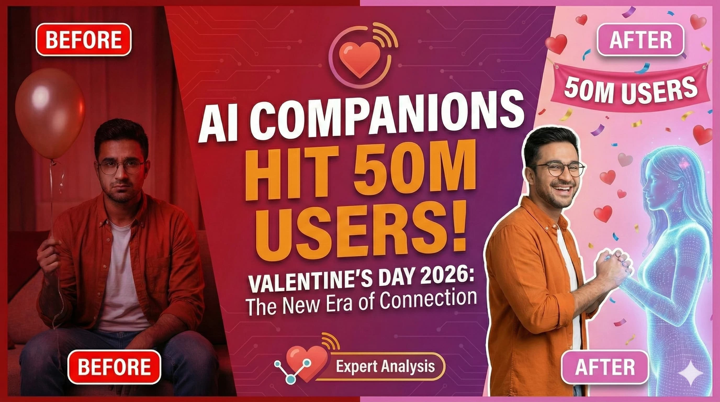 AI Companions Hit 50M Users: Valentine's Day 2026