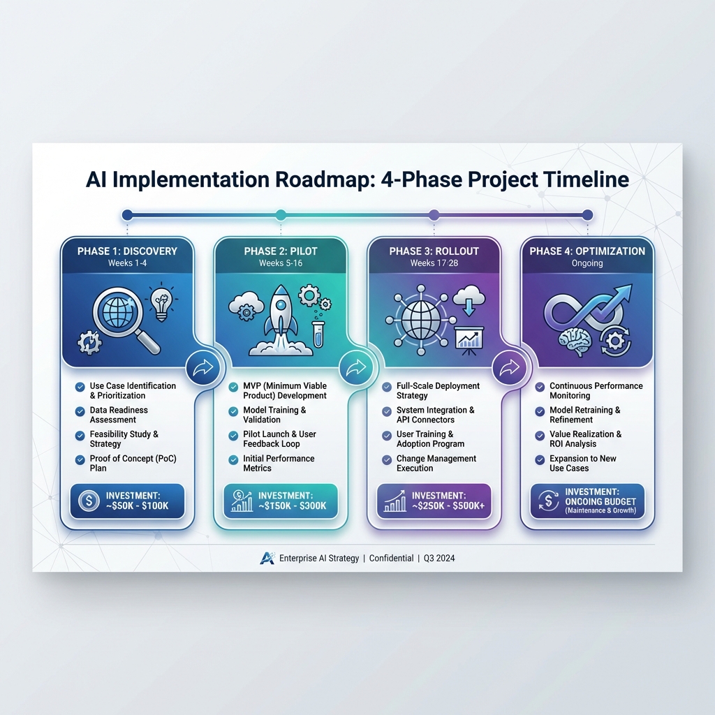 4-Phase AI Implementation Roadmap from Discovery to Optimization