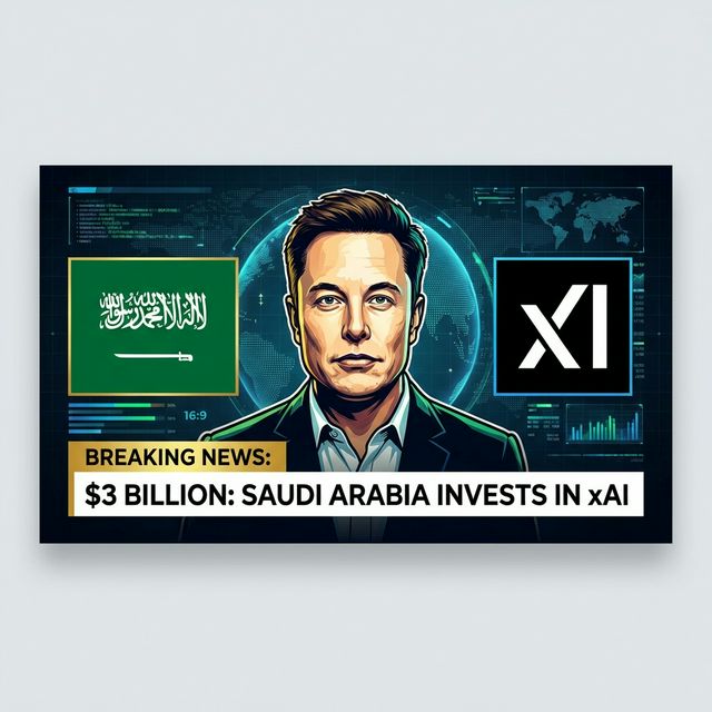 Breaking news Saudi Arabia 3 billion dollar investment Elon Musk xAI artificial intelligence Humain fund February 2026